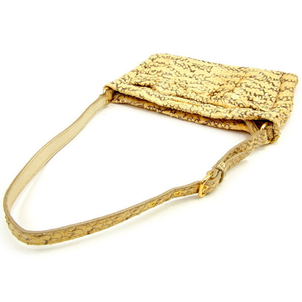 Miu Miu Shoulder Bag Back Pouch Python Beige X Br… - image 4